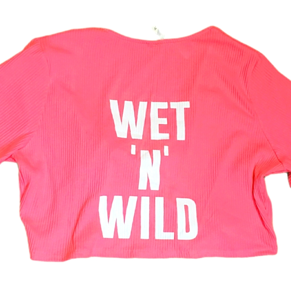 ASOS CURVE SIZE 18 Neon pink crop top